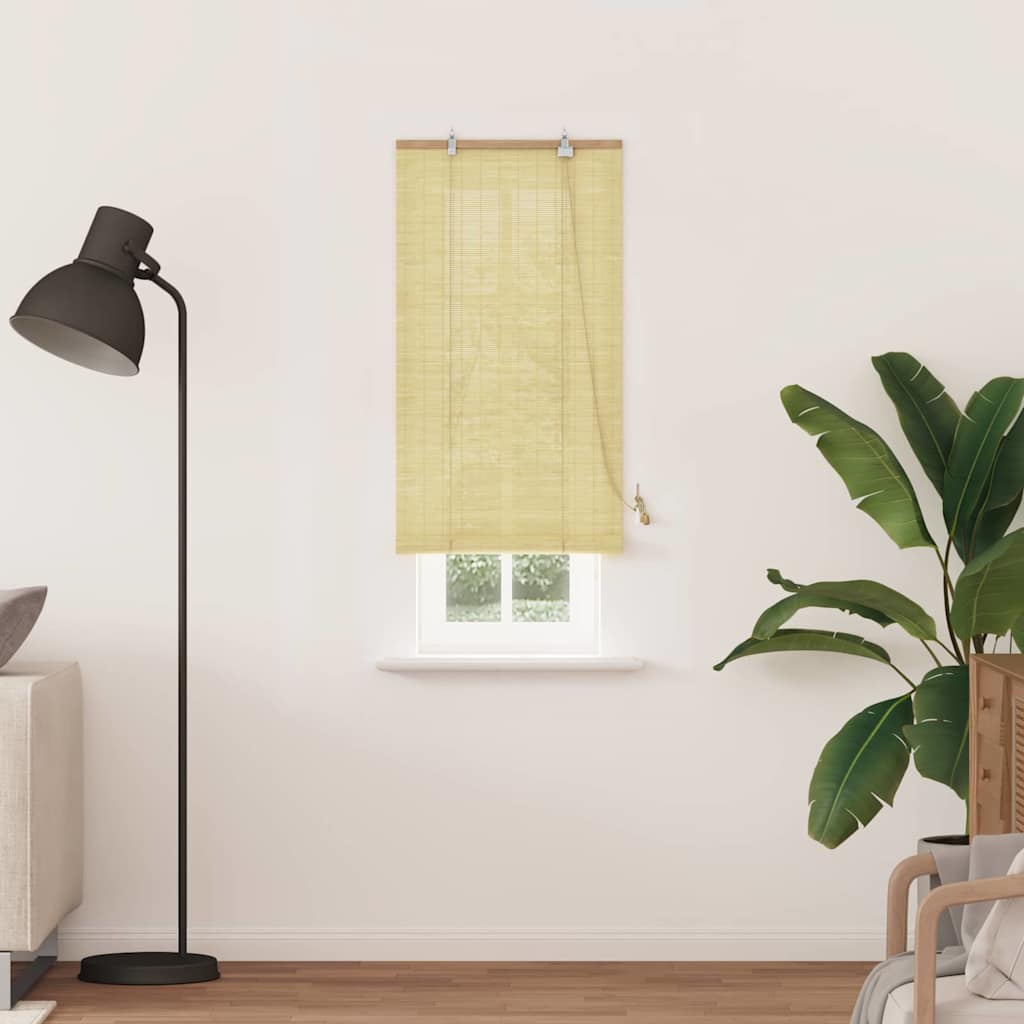 vidaXL Store enrouleur avec rideaux Naturel 60 x 220 cm Bambou