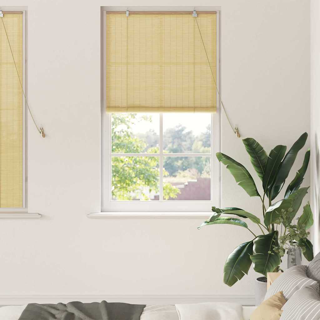 vidaXL Store avec rideaux Naturel 80 x 160 cm Bambou