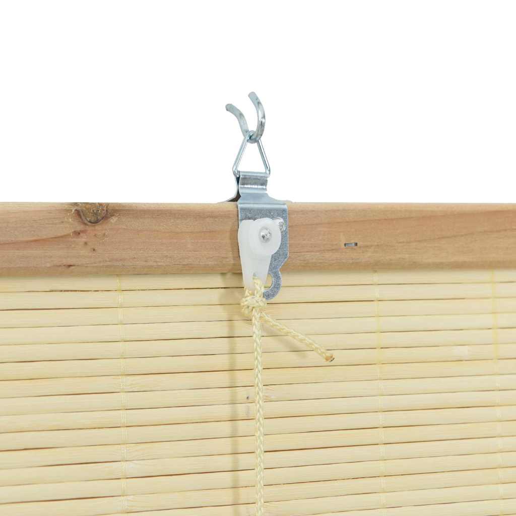 Rollo mit Vorhängen Natur 90 x 220 cm Bambus