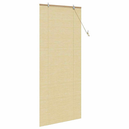 Rollo mit Vorhängen Natur 90 x 220 cm Bambus