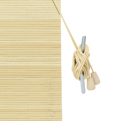 Rollo mit Vorhängen Natur 100 x 220 cm Bambus