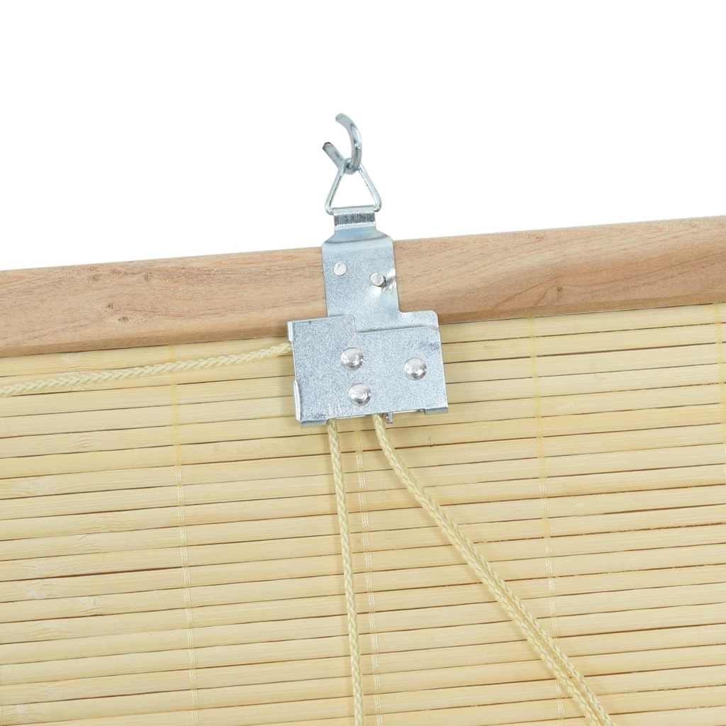 Rollo mit Vorhängen Natur 140 x 160 cm Bambus