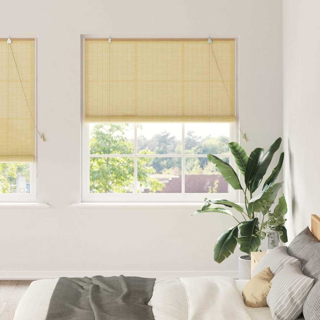 vidaXL Rollo mit Vorhängen Natur 150 x 220 cm Bambus