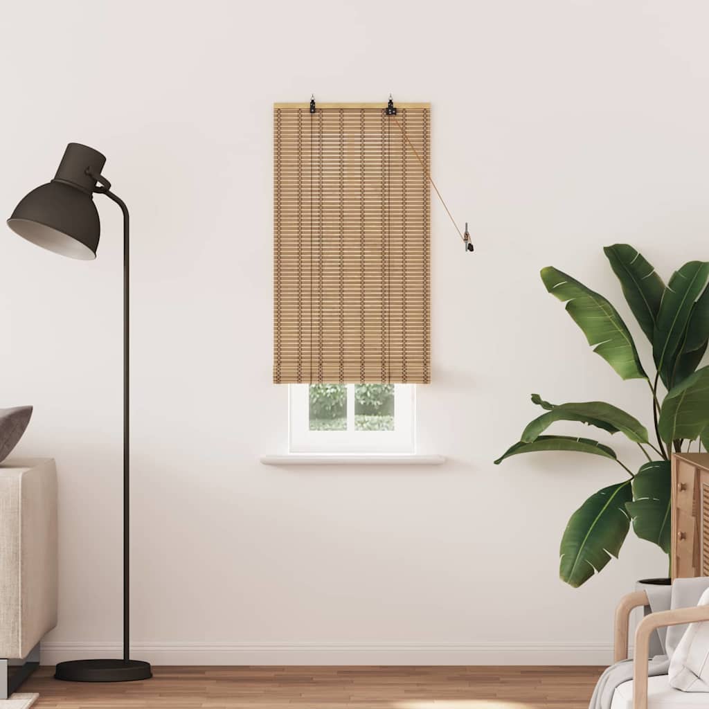 vidaXL Rollo mit Vorhängen Natur 90 x 220 cm Bambus