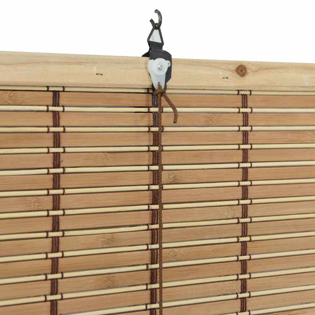 Rollo mit Vorhängen Natur 110 x 220 cm Bambus