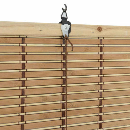 Rollo mit Vorhängen Natur 140 x 160 cm Bambus