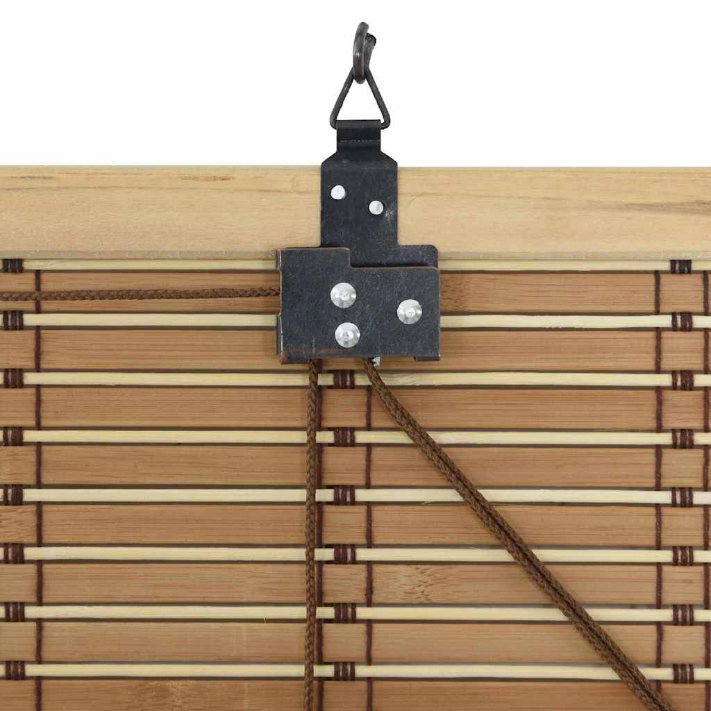 Rollo mit Vorhängen Natur 140 x 220 cm Bambus