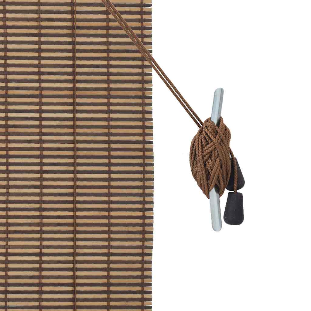 vidaXL Rollo mit Vorhängen Braun 80 x 160 cm Bambus
