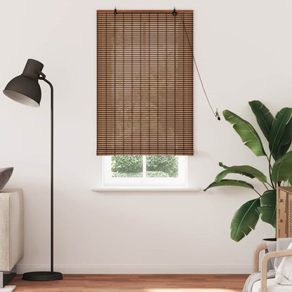 vidaXL Rollo mit Vorhängen Braun 80 x 220 cm Bambus