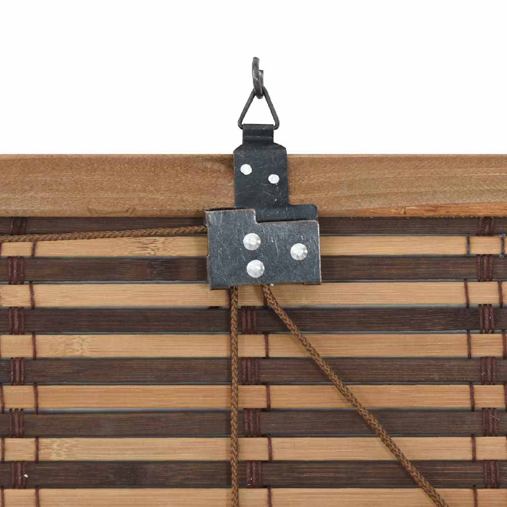 vidaXL Rollo mit Vorhängen Braun 90 x 160 cm Bambus