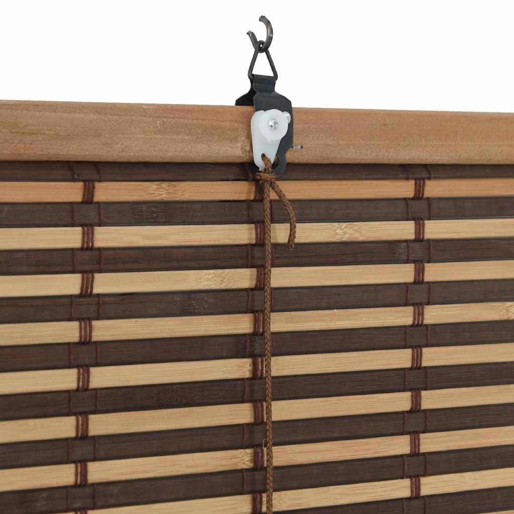 vidaXL Rollo mit Vorhängen Braun 90 x 160 cm Bambus
