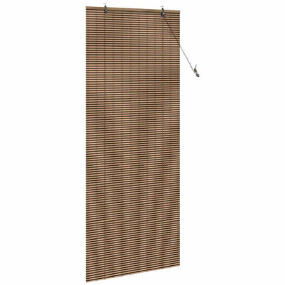 vidaXL Rollo mit Vorhängen Braun 90 x 220 cm Bambus