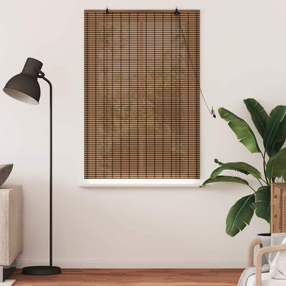 vidaXL Rollo mit Vorhängen Braun 110 x 160 cm Bambus