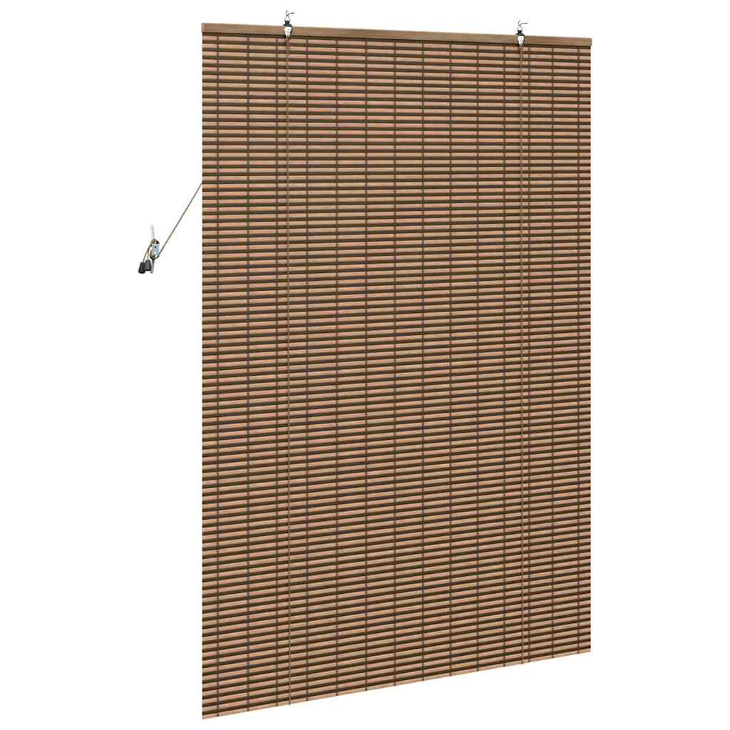 vidaXL Store enrouleur avec rideaux Marron 120 x 160 cm Bambou