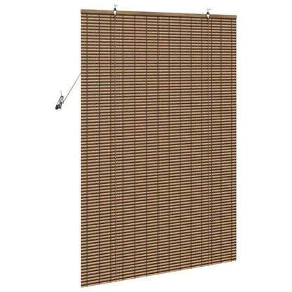 vidaXL Store enrouleur avec rideaux Marron 120 x 160 cm Bambou