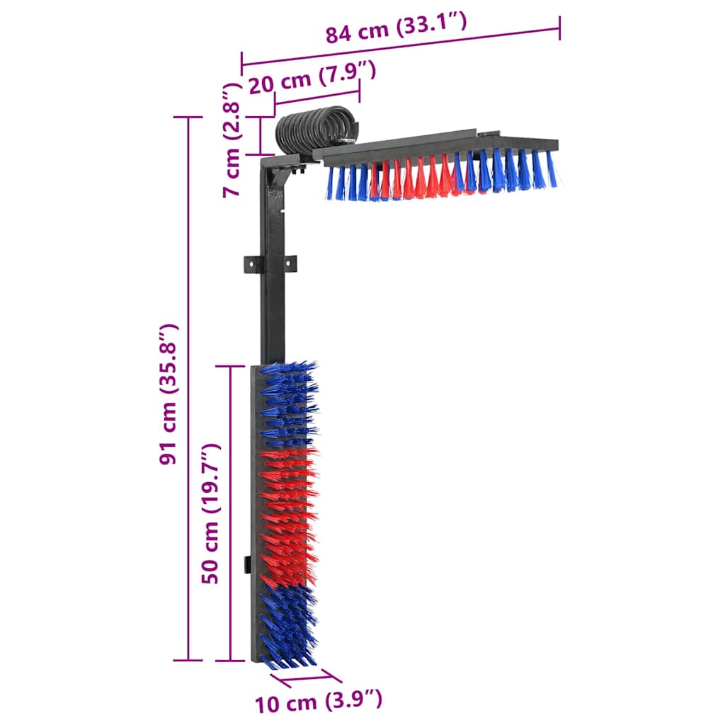 Kühbürste Verstellbar Rot und Blau 84 x 10 x 91 cm PVC