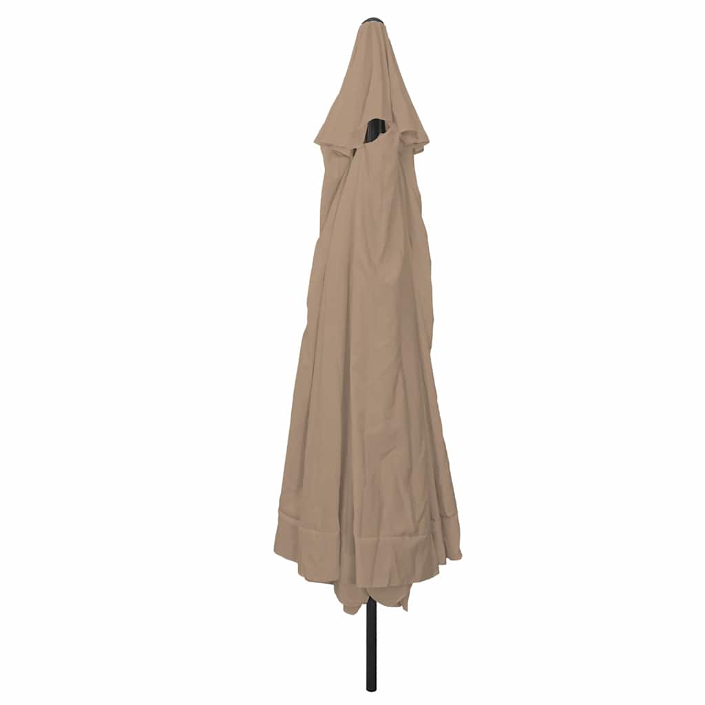 vidaXL Garten-Sonnenschirm Taupe 395 x 395 x 245 cm
