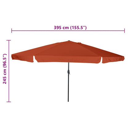 vidaXL Garten-Sonnenschirm Terrakotta 395 x 395 x 245 cm