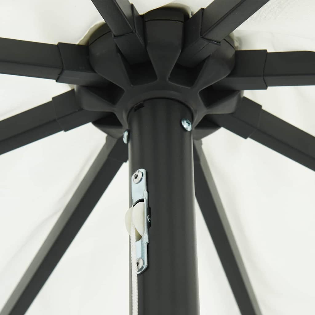 Garten-Sonnenschirm Sand und Anthrazit 395 x 395 x 245 cm