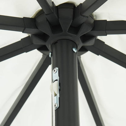 Garten-Sonnenschirm Sand und Anthrazit 395 x 395 x 245 cm