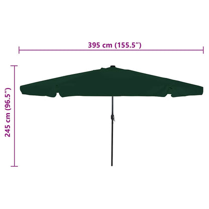 Garten-Sonnenschirm Grün 395 x 395 x 245 cm Polyester