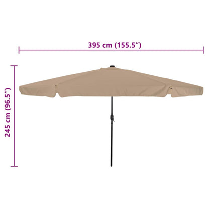 Garten-Sonnenschirm Taupe 395 x 395 x 245 cm Polyester