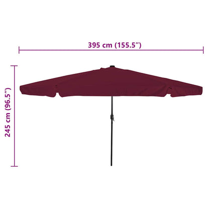Garten-Sonnenschirm Bordeauxrot 395 x 395 x 245 cm Polyester