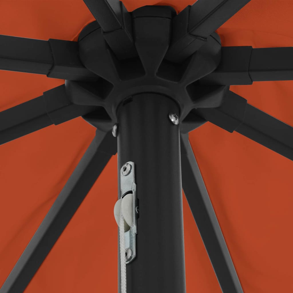 Garten-Sonnenschirm Terrakotta 395 x 395 x 245 cm Polyester