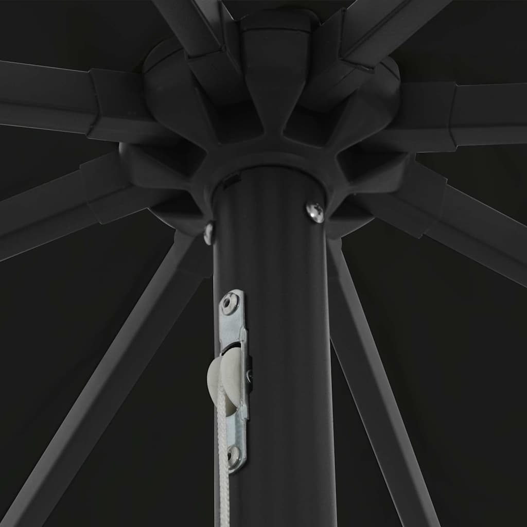 Garten-Sonnenschirm Schwarz 395 x 395 x 245 cm Polyester