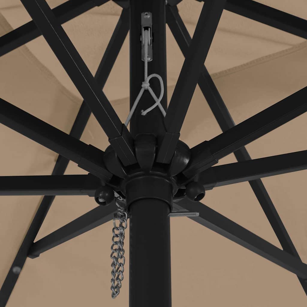Garten-Sonnenschirm Taupe 295 x 295 x 245 cm