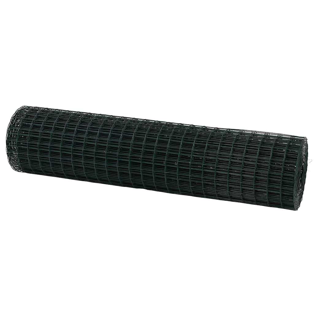 vidaXL Eurozaun Grün 1 x 10 m PVC-beschichtetes Eisen