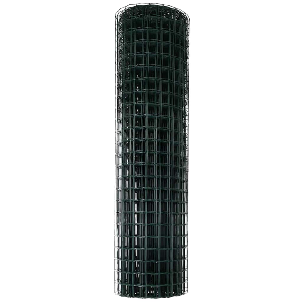 vidaXL Eurozaun Grün 1 x 10 m PVC-beschichtetes Eisen