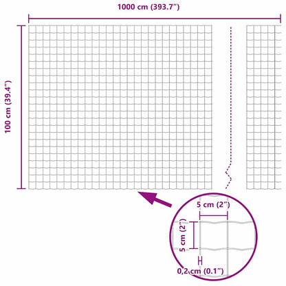 vidaXL Eurozaun Grün 1 x 10 m PVC-beschichtetes Eisen