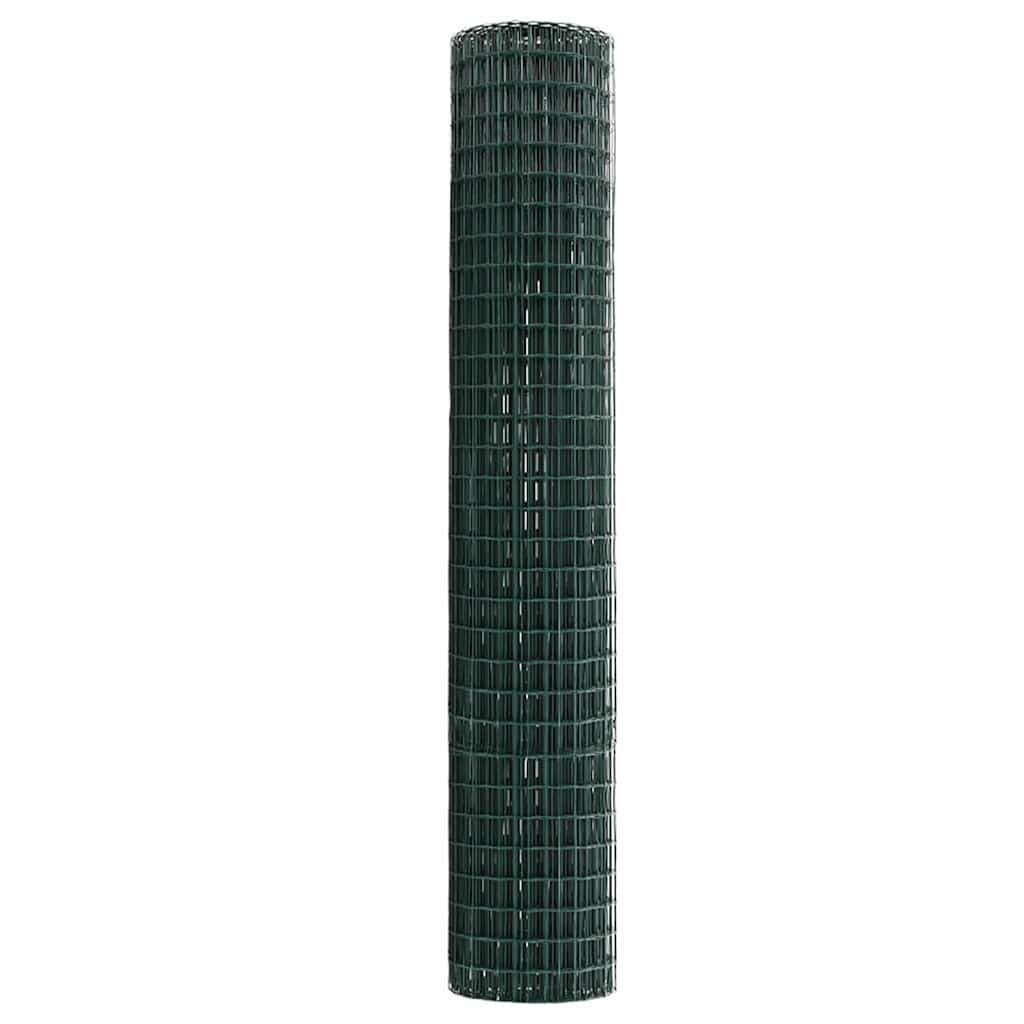 vidaXL Eurozaun Grün 1,5 x 10 m PVC-beschichtetes Eisen