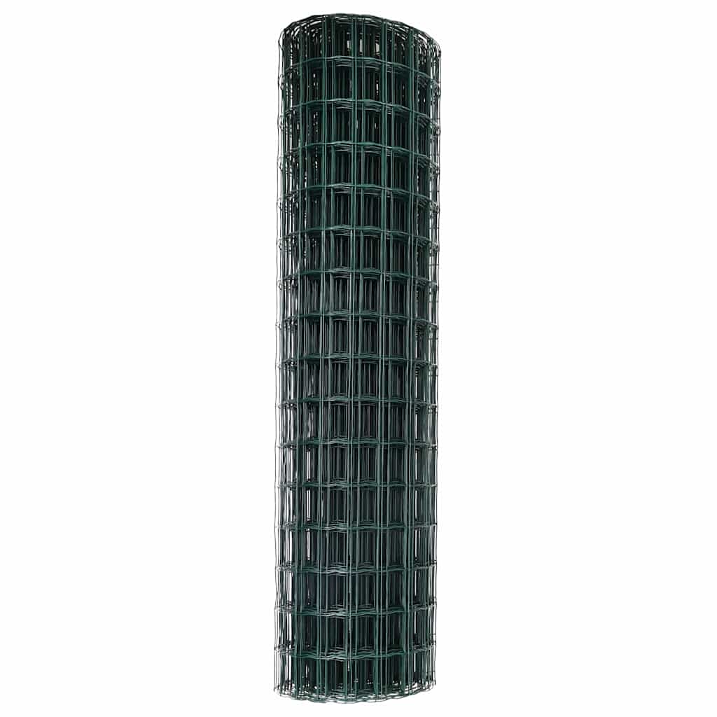 vidaXL Eurozaun Grün 1 x 10 m PVC-beschichtetes Eisen