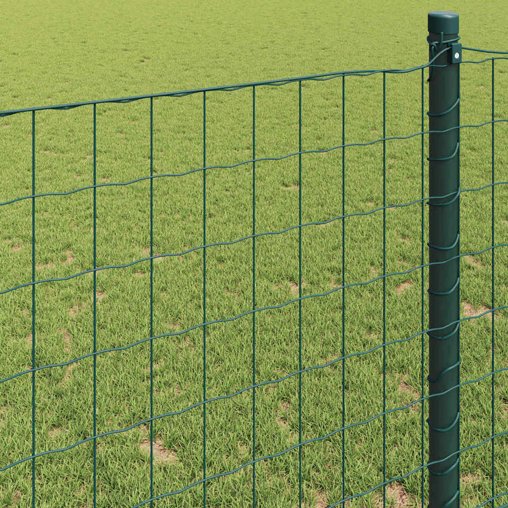 vidaXL Eurozaun Grün 1,6 x 10 m PVC-beschichtetes Eisen
