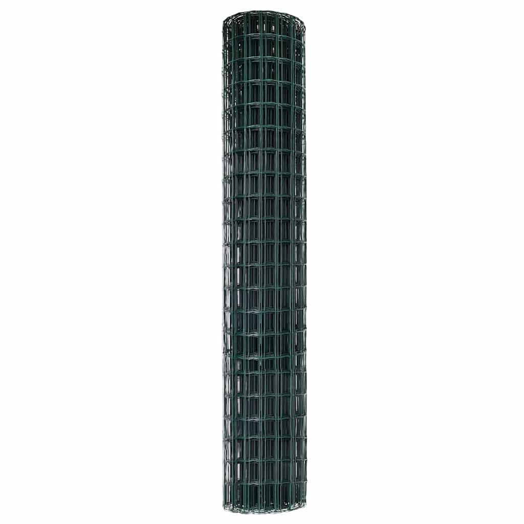 vidaXL Eurozaun Grün 1,6 x 10 m PVC-beschichtetes Eisen
