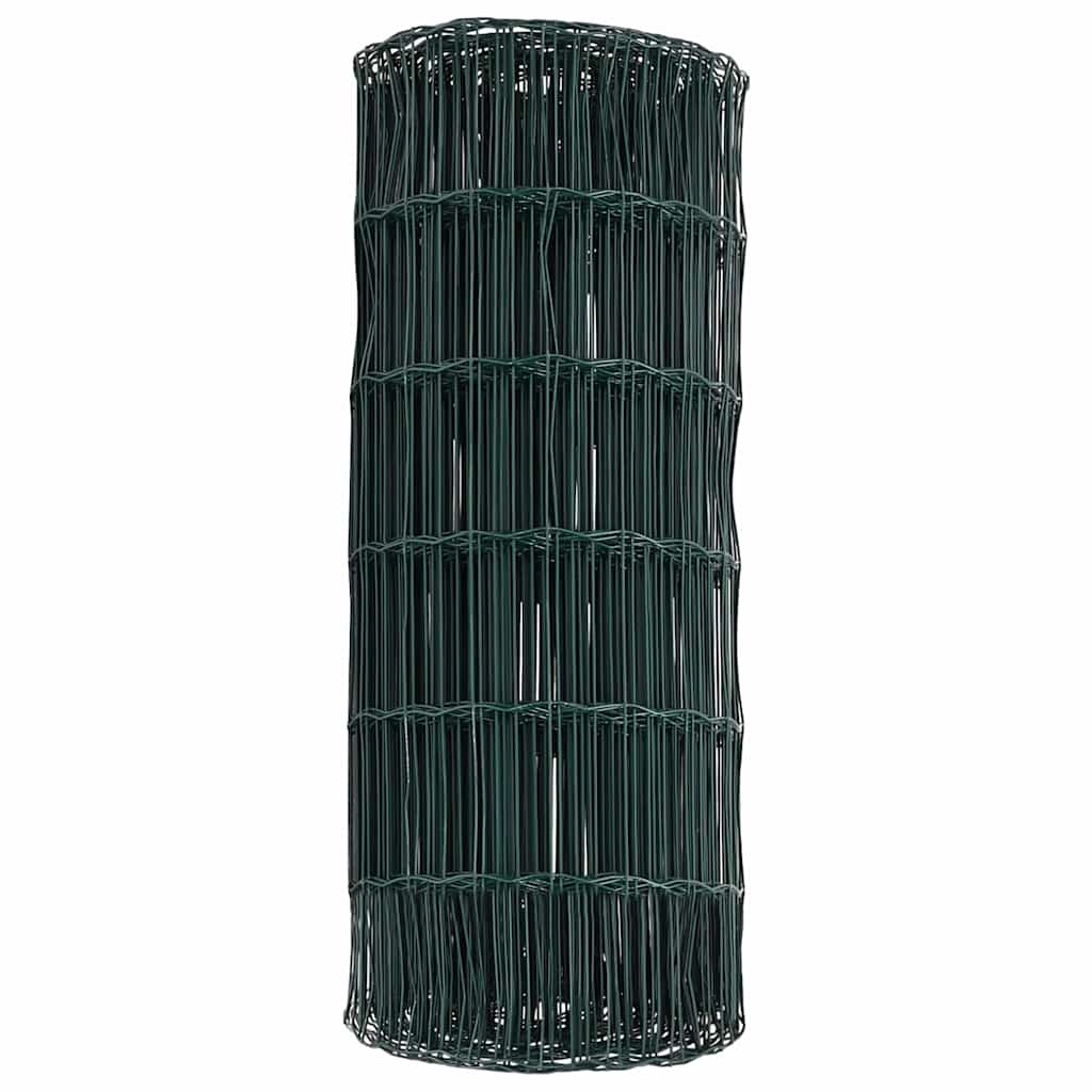 vidaXL Eurozaun Grün 0,6 x 10 m PVC-beschichtetes Eisen