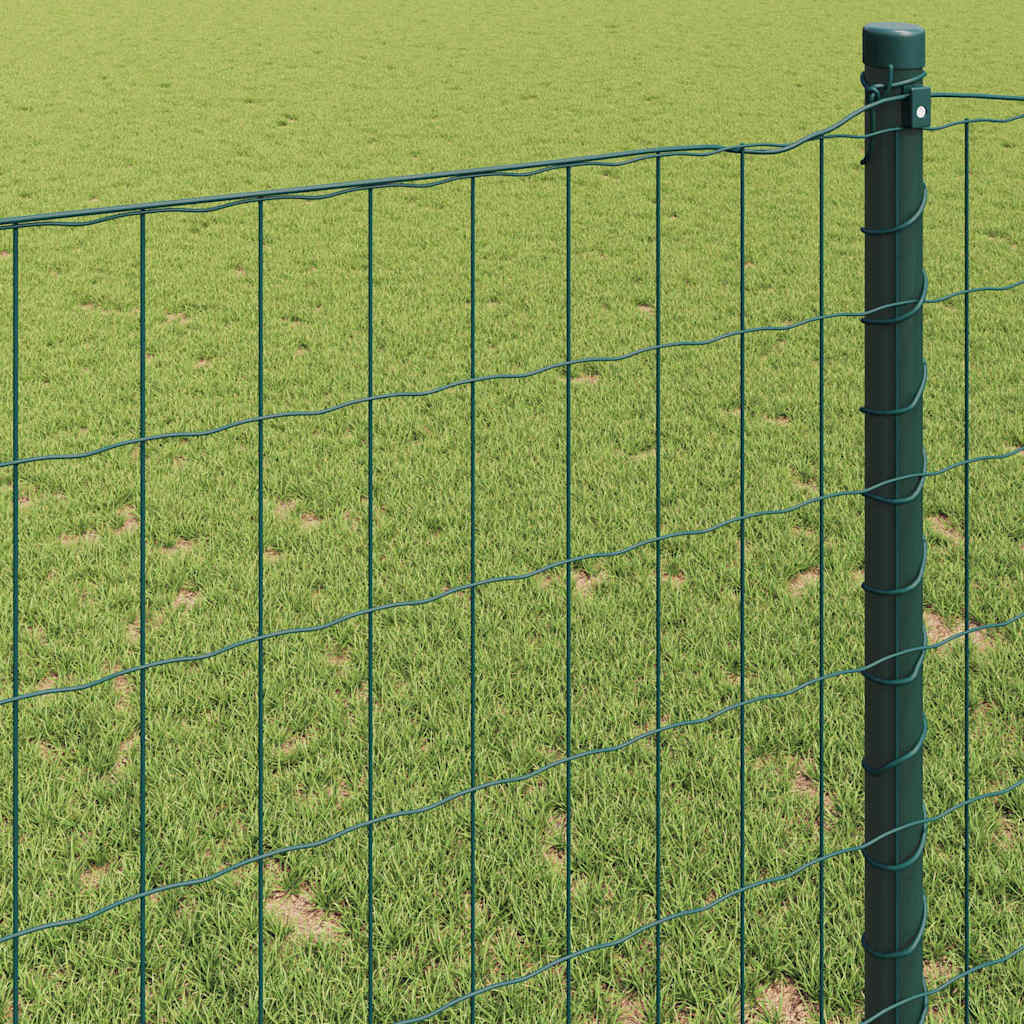 vidaXL Eurozaun Grün 0,8 x 10 m PVC-beschichtetes Eisen