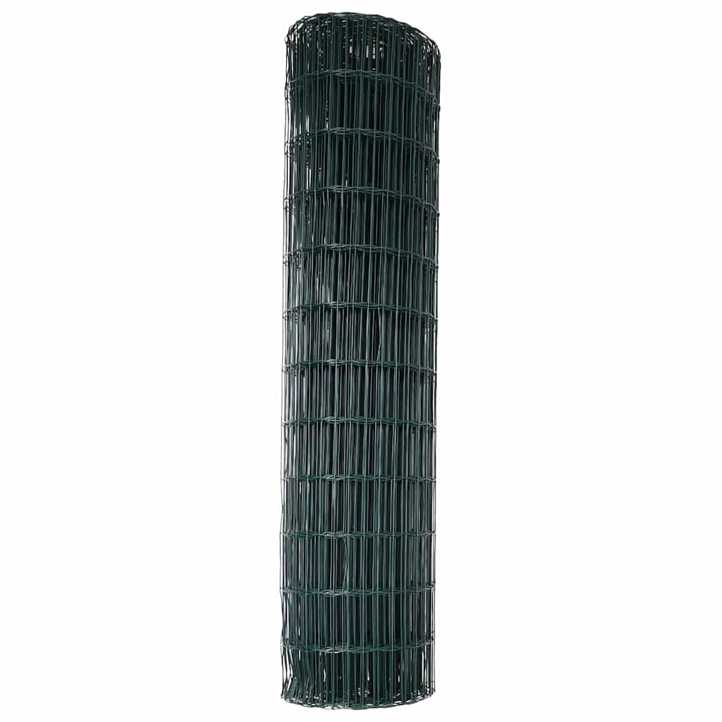 vidaXL Eurozaun Grün 1 x 10 m PVC-beschichtetes Eisen