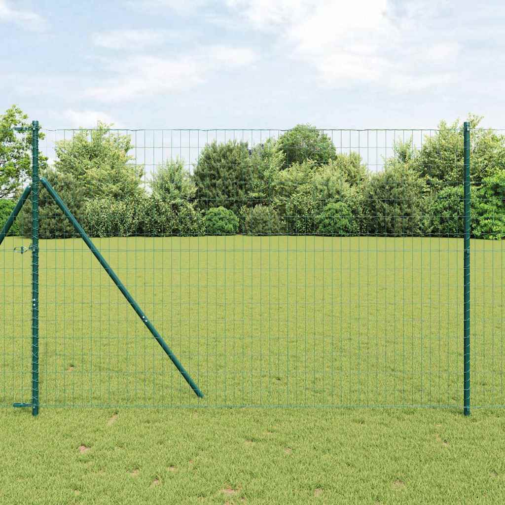 vidaXL Eurozaun Grün 1,5 x 10 m PVC-beschichtetes Eisen
