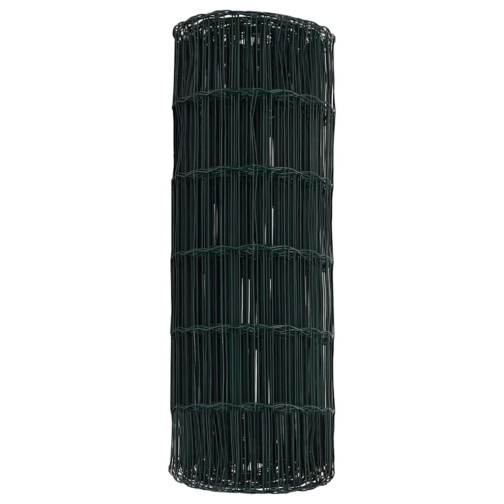 vidaXL Eurozaun Grün 0,6 x 10 m PVC-beschichtetes Eisen