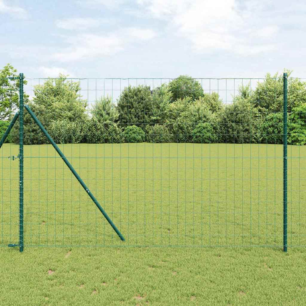 vidaXL Eurozaun Grün 1,5 x 10 m PVC-beschichtetes Eisen
