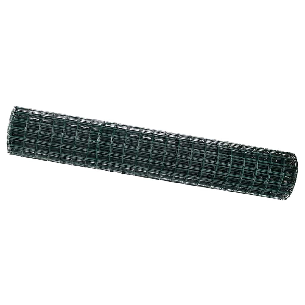 vidaXL Eurozaun Grün 1,5 x 10 m PVC-beschichtetes Eisen