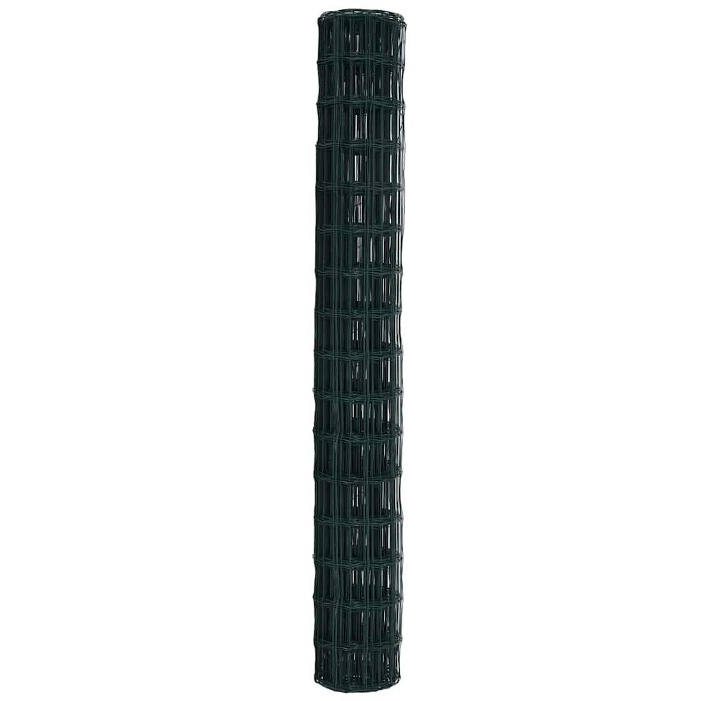 vidaXL Eurozaun Grün 1,5 x 10 m PVC-beschichtetes Eisen