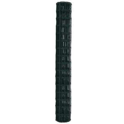 vidaXL Eurozaun Grün 1,6 x 10 m PVC-beschichtetes Eisen
