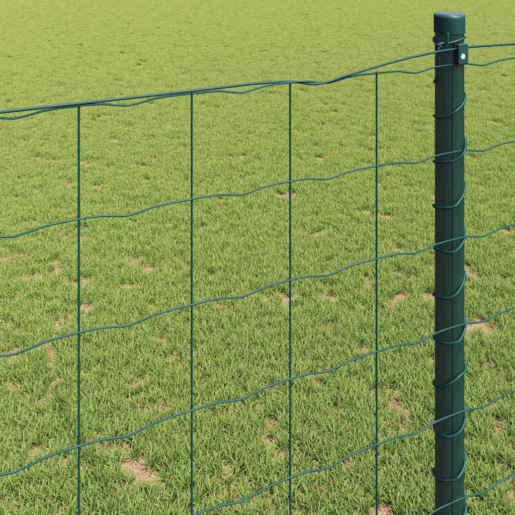 vidaXL Eurozaun Grün 0,4 x 10 m PVC-beschichtetes Eisen