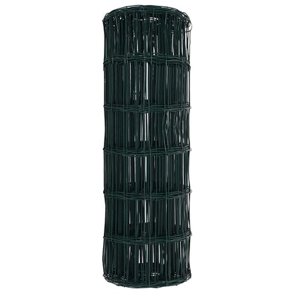 vidaXL Eurozaun Grün 0,6 x 10 m PVC-beschichtetes Eisen