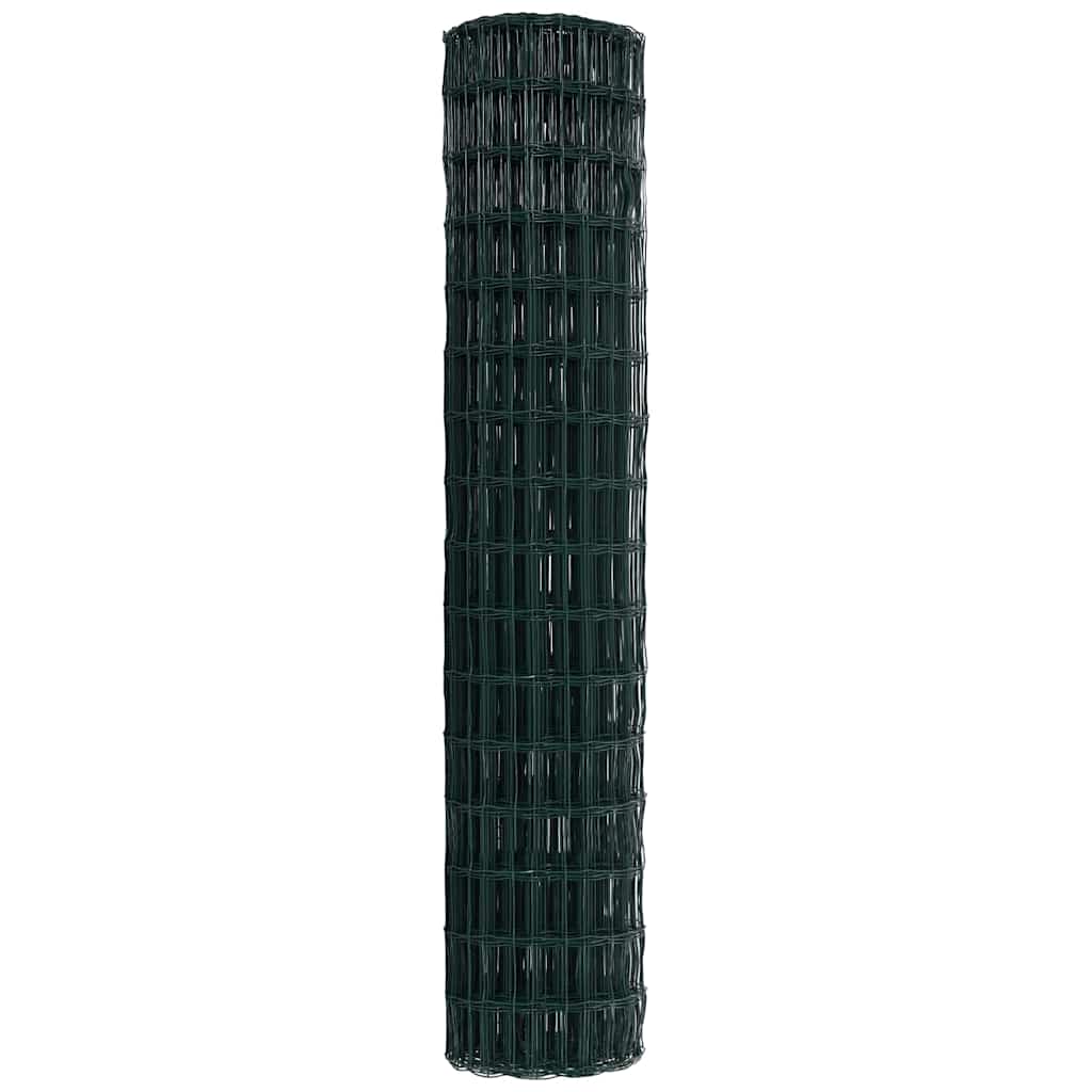 vidaXL Eurozaun Grün 1,6 x 10m PVC-beschichtetes Eisen