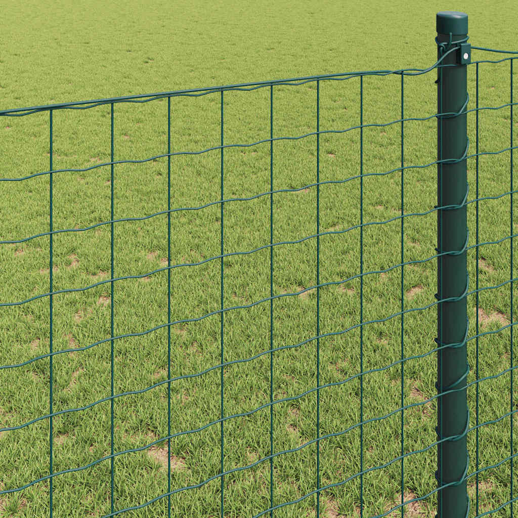 vidaXL Eurozaun Grün 1 x 25 m PVC-beschichtetes Eisen